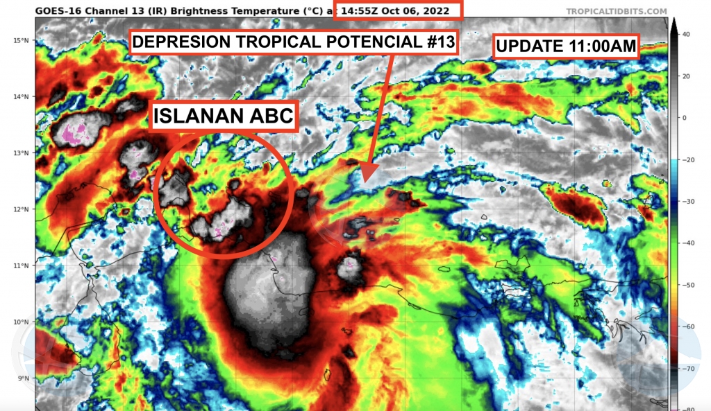 NoticiaCla NHC Ola Tropical Pazuid Di Aruba A Bira Depresion