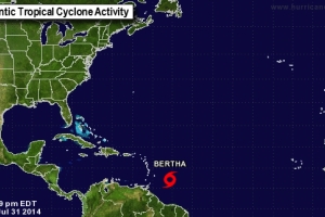 Tormenta Bertha drentando Caribe
