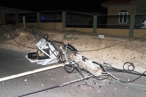 Truck a ranca waya di coriente y causa blackout parcial Aruba
