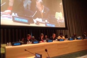 Premier Eman in panel met Secretaris-Generaal Verenigde Naties