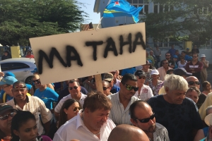 Manifestacion na SKOA pa protesta aumento di schoolgeld