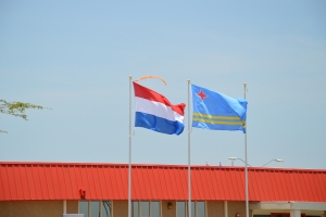 Aruba celebrando fiesta real completo cu bandera y wimpel