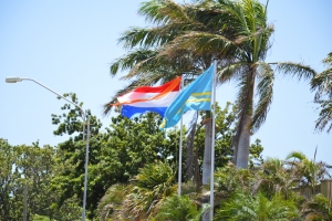 Aruba celebrando fiesta real completo cu bandera y wimpel