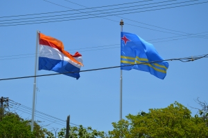 Aruba celebrando fiesta real completo cu bandera y wimpel