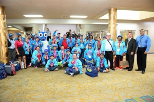 Caluroso bon bini pa atletanan di Special Olympics