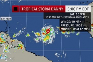 Tormenta tropical Danny pronostica pa bira horcan diahuebs
