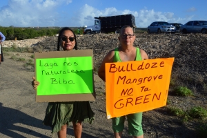 Protesta contra destruccion di medio ambiente a sigui awe