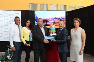 Aruba Airlines a inaugura buelo comercial pa Corsou y Sto Domingo