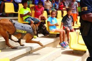 K-9 di Polis cu conseho na muchanan di ASU Kamp