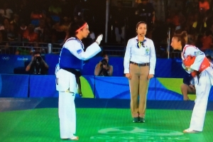  Monica Pimentel di Aruba ta cay venci den Taek Wondo na Rio 