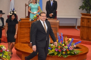 Gouverneur Alfonso Boekhoudt heeft vandaag geloofsbrieven overgelegd