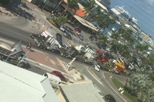 Trucknan a blokia caminda dilanti Bestuurskantoor 