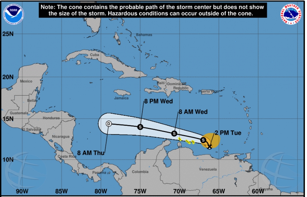 NoticiaCla A cancela Tropical Storm Watch pa Aruba