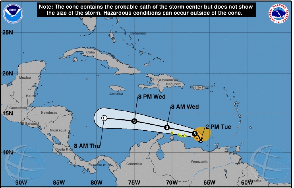 NoticiaCla Tropical Storm Watch Aruba ingetrokken