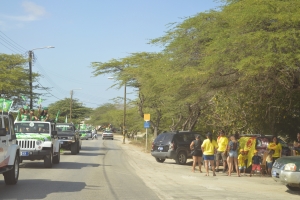 Partido AVP a tene su parada di auto rond di Aruba 