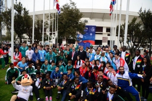 Aruba den Ceremonia di Bandera di Weganan Suramericano Hubenil Santiago 2017