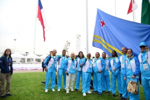 Aruba den Ceremonia di Bandera di Weganan Suramericano Hubenil Santiago 2017