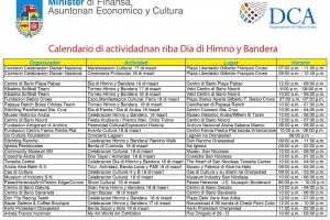 Programa di actividad pa Himno & Bandera 2018