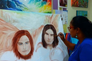 Artista Sandra van der linde su prome Exposicion na Alhambra Ballroom