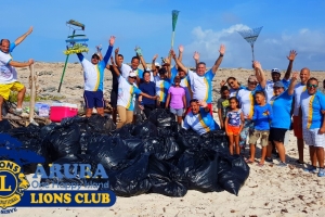 Aruba One Happy Island Lions Club beach  cleanup