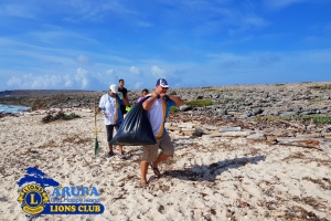 Aruba One Happy Island Lions Club beach  cleanup