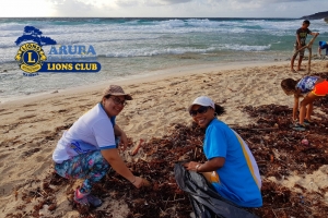 Aruba One Happy Island Lions Club beach  cleanup