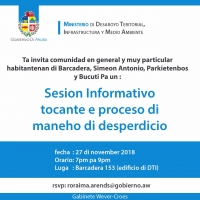 Gobierno cu session informativo riba maneho di desperdicio