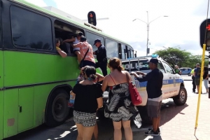 Tourbus a dal den dos auto na Palm Beach