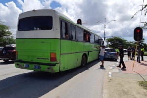 Tourbus a dal den dos auto na Palm Beach