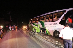Brake di bus a faya, causando accidente di trafico
