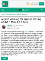 AAA: Keho riba TripAdvisor di aeropuerto no ta cuadra cu berdad