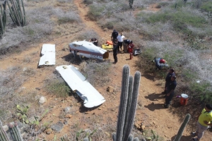 Bomberonan a desmantela avioneta accidenta na Calabas 