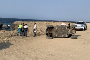 UTV a bolter pariba di Bushiribana lagando dos persona a keda herida