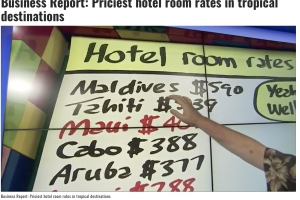 Segun raportahe na Hawaii, Aruba ta den top 10 di hotelnan mas caro