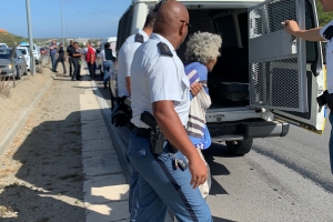 Polis a detene dama cu a horta autobus