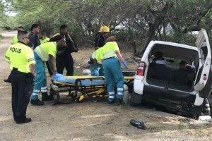 Accidente na Bubali ta laga Jeep den greppel y persona herida