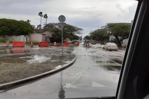 Area di rotonde na Noord tabata bou di awa un dia despues cu a habrie