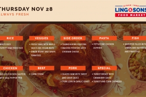 Thanksgiving menu na Ling & Sons Food Market 
