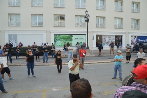 Docentenan a manifesta y exigi retiro di minister Rudy Lampe 