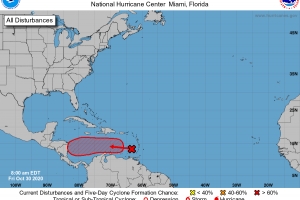 Ola tropical drentando Caribe por percura pa awacero den weekend 
