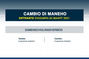 Medida riba bishita na restaurant, bishita na cas y samenscholingsverbod a keda ahusta 