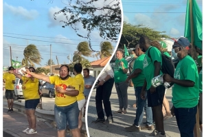 Partidonan politico a campaña activamente den weekend atrobe