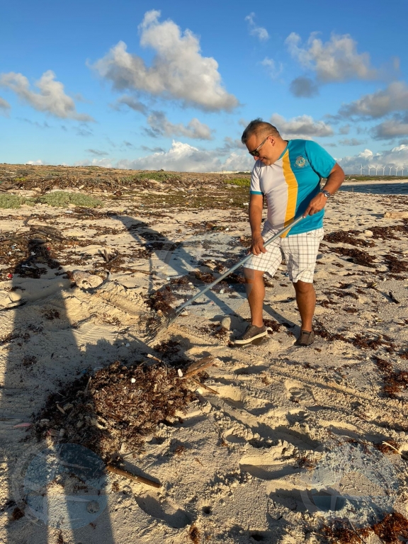 Aruba One Happy Island Lions Club a tene un Beach Clean up   