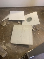 Parti di plafond na opname afdeling na Hospital Horacio Oduber a cay aden 