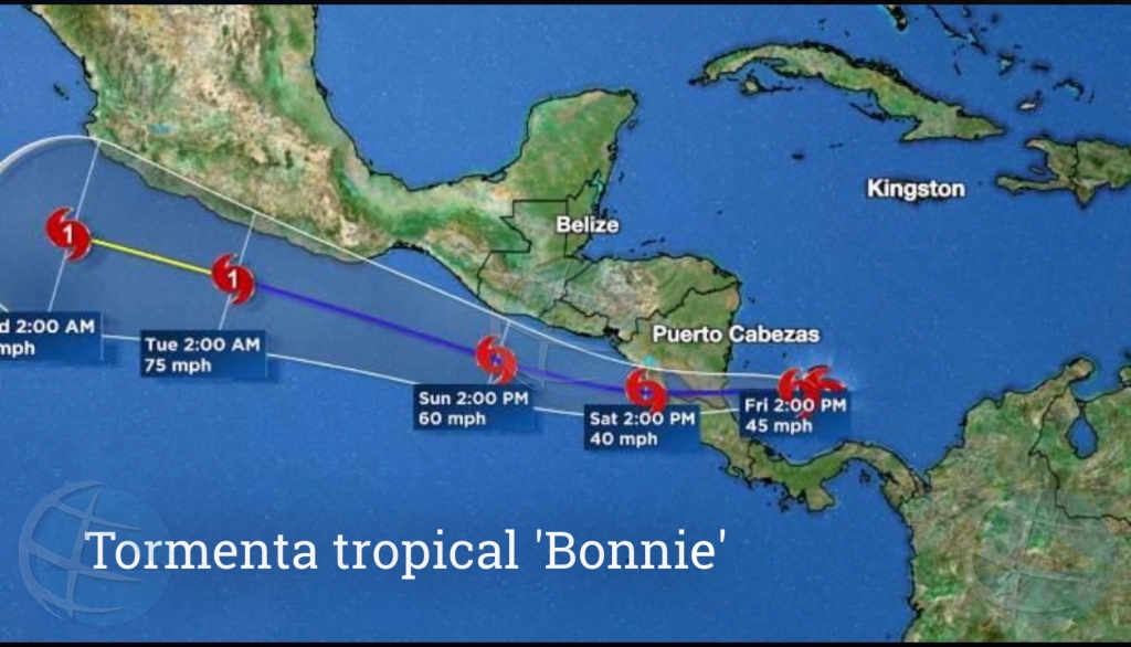 Ciclon potencial #2 a bira Tormenta Tropical Bonnie awe mainta