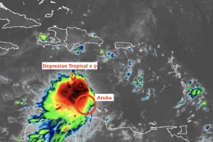Depresion Tropical # 9 a forma panord di Aruba!