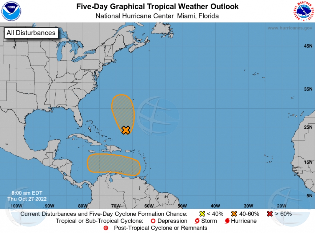 NHC ta vigila un area den Caribe cerca di nos cu por bira depresion tropical