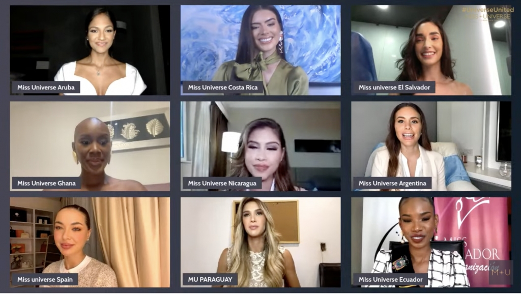 Miss Universe Aruba a participa den discusion riba violencia di genero cu otro candidatanan di e certamen
