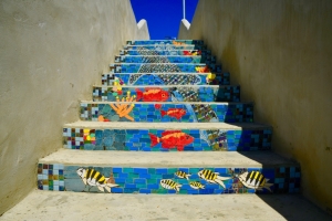   Trabounan di arte cu mosaic na trapi di Rodgers Beach a keda desvela