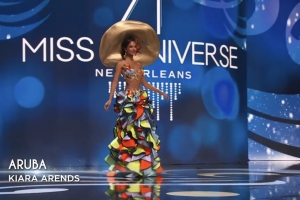 Aruba y Corsou a luci durante certamen preliminar di Miss Universo 2022